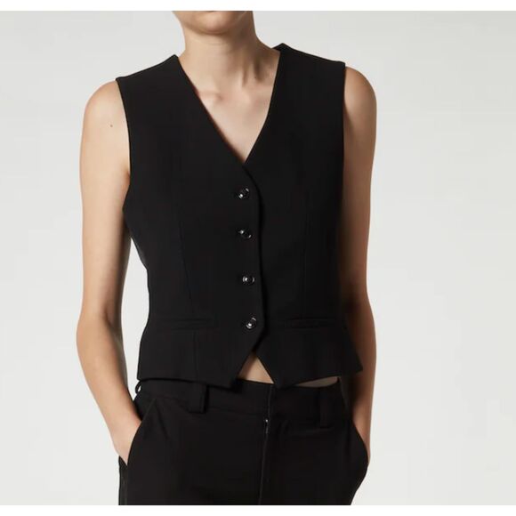 SAINT ART Isla Tuxedo Waistcoat Black Small - Picture 1 of 5